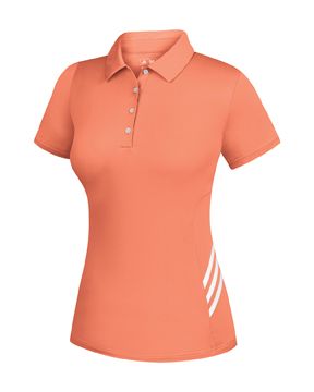 Women's Climacool 3 Stripe Short-sleeve Polo - Orange
