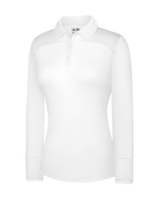Women's Climacool Long Sleeve Stripe Polo - White