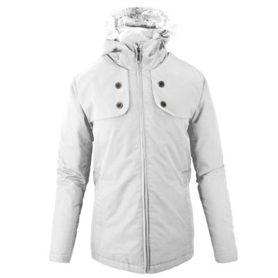 Women's White Fir Insulated Hood Jacket - White