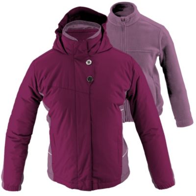 Girls' Snow Flake 3 in 1 Jacket - Purple