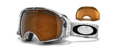 Airbrake Snow White Text with Black Irid Goggle