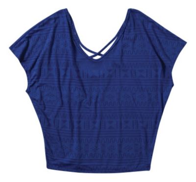 Women's Bandana Scoop Neck Tee - Blue