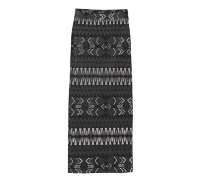 Women's Tasha Maxi Skirt - Black Patterned