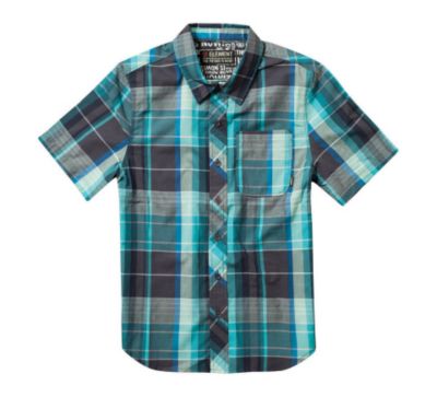 Boys' Larchmont S/S Woven Shirt - Green Patterned