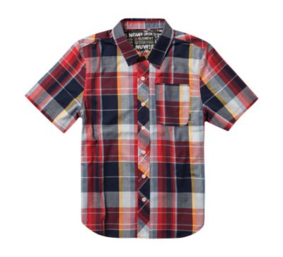 Boys' Larchmont S/S Woven Shirt - Red Patterned