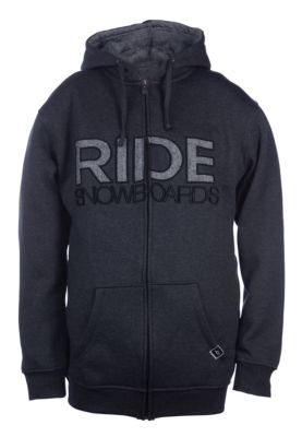 Men's Heathered Full Zip - Black