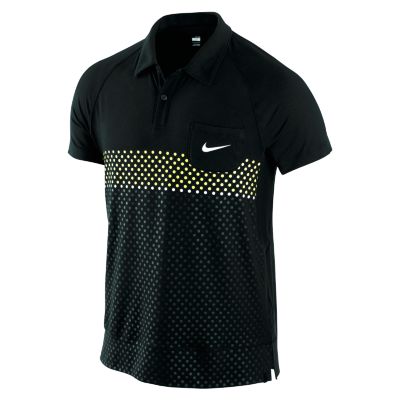 Men's Dri-FIT Double Bold Tennis Polo - Black