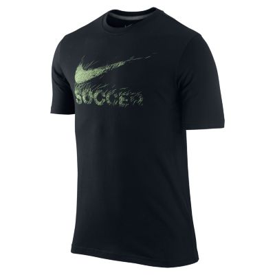 Men's Soccer Swoosh Tee - Black