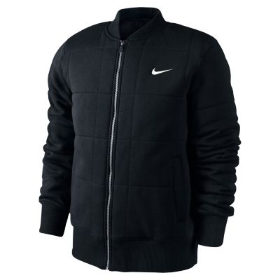 Men's Squad Quilted Varsity Jacket  - Black