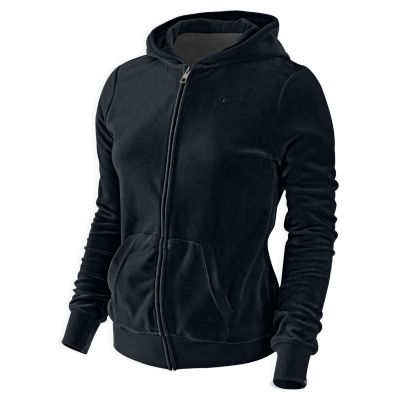 Women's Nike Luxe Velour Fz Hoody Solid - Black