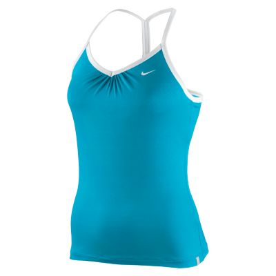 Women's Border Strappy Tank - Turquoise / Aqua