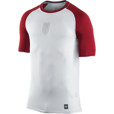 Pro Combat Fitted MLB Shirt - White Patterned