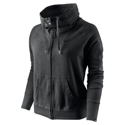 Women's Lt Wt Fleece Fz Solid Hoody - Black