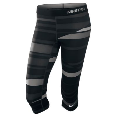 Women's Nike Pro Core Sublimated Capri Tight - Gray Patterned