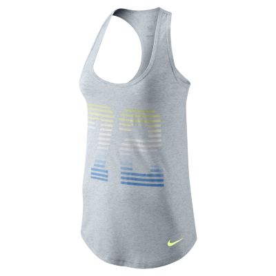 Women's Long Drapey Racerback Graphic Tank - Gray