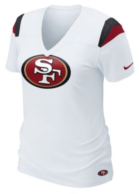 Women's 49ers Fashion V-Neck Tee - White