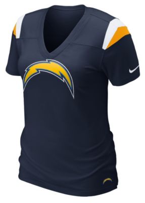 Women's Chargers Fashion V-Neck Tee - Navy / Dark Blue