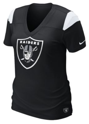 Women's Raiders Fashion V-Neck Tee - Black