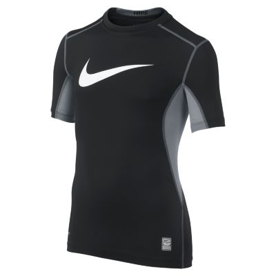 Boys' Pro Core Fitted Swoosh Top - Black