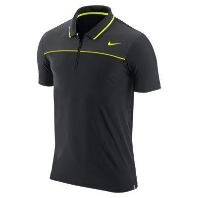 Men's Statement Zip Placket UV Polo - Black
