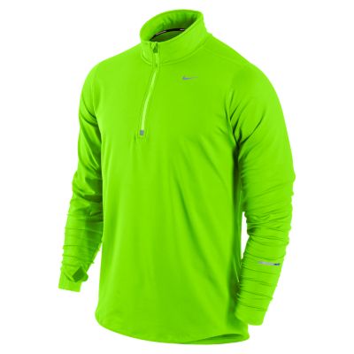 Men's Nike Element 1/2 Zip Jacket - Fluorescent Green