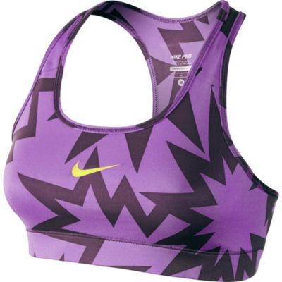 Women's Pro Printed Bra - Purple Patterned