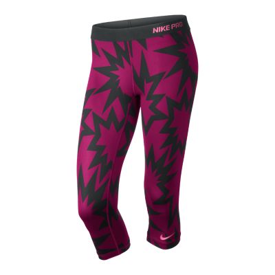 Women's Pro Printed Capri - Pink Pattern