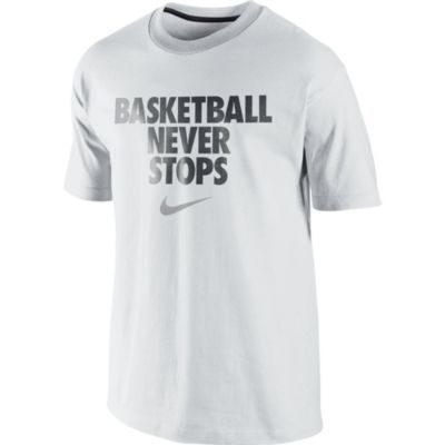 Men's Bball Never Stops Tee - White