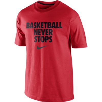 Men's Bball Never Stops Tee - Red