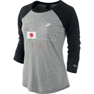 Women's RU Tokyo 3/4 Tee - Gray