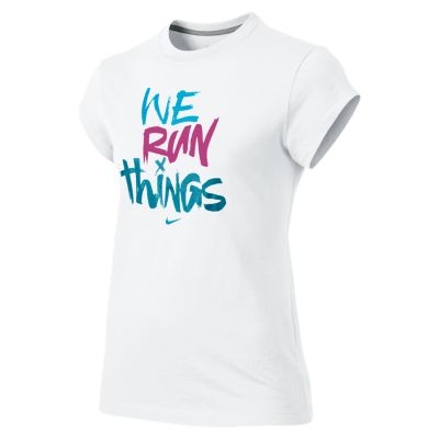 Girls' We Run Things SS Tee - White