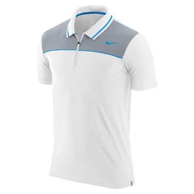 Men's Statement Zip Placket SS UV Polo - White