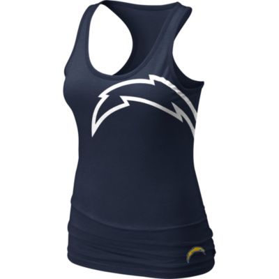Women's Chargers Tri Big Logo Tank - Navy / Dark Blue