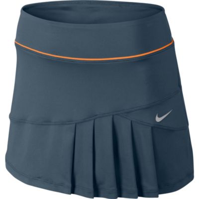 Women's Pleated Knit Skirt - Medium Blue / Slate Blue