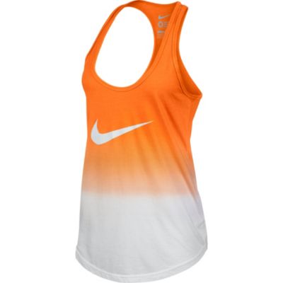 Women's Dip Dye Swoosh Loose Tank - Orange