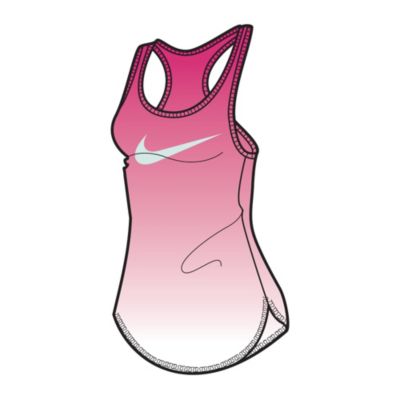 Women's Dip Dye Swoosh Loose Tank - Pink
