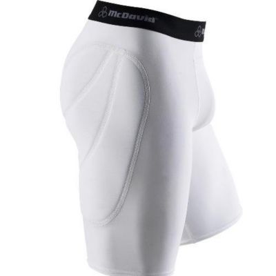 Adult  Sliding Short W/ Flex Cup - White