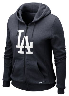Women's Dodgers Seasonal FZ Dark Hoody  - Black