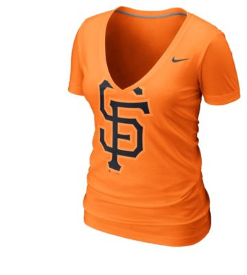 Women's Giants Deep Burnout V-Neck Tee - Orange