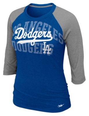 Women's Dodgers 3/4 Sleeve Raglan Tee - Royal Blue / Sapphire
