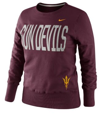 Women's ASU Classic Fleece Crew - Maroon/Dark Red