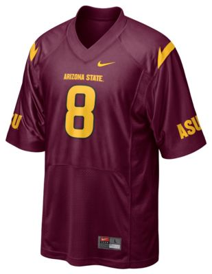 Men's ASU Football Replica # 8 Jersey - Maroon / Dark Red