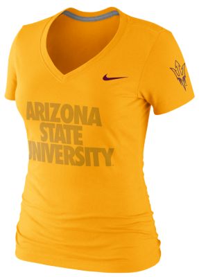 Women's ASU Symbol V-Neck - Gold