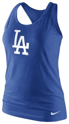 Women's Dodgers Tri-Blend Logo Tank - Royal Blue / Sapphire