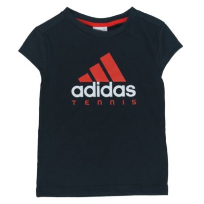 Girls' Tennis Essentials Logo Tee - Black