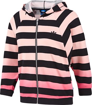 Women's Striped Crop Track Top - Coral