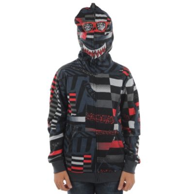 Boys' Maguro Print F/Z Fleece - Black Patterned