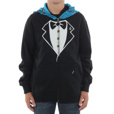 Boys' One Eyed Monster F/Z Fleece - Black Patterned