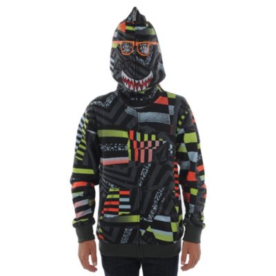 Boys' Maguro Print F/Z Fleece - Gray Patterned