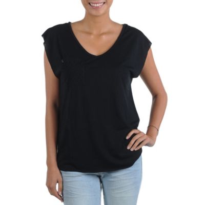 Women's Sharks With Lazers Scoop Neck - Black